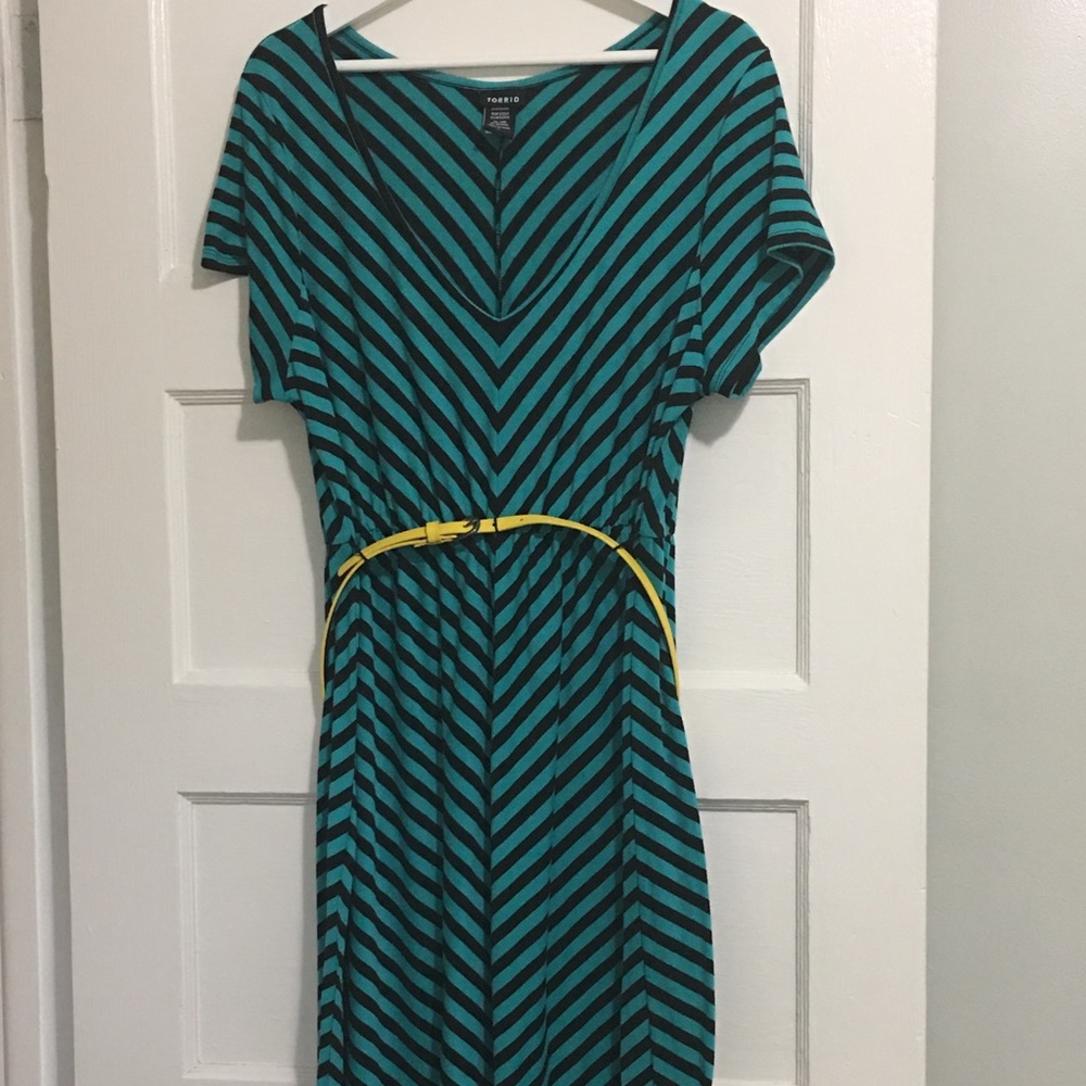 Torrid Teal/Black T-shirt Dress